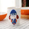 Mignonne tasse en céramique pour enfants peinte à la main avec motif chien bleu - Tasse Chien (Sans Poignée)