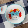 Joli bol en céramique dragon bleu peint à la main pour enfants, vaisselle créative - Grand Bol Dragon 6 Pouces (14,5cm)