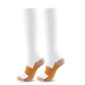 Witte en bruine kopervezel compressiekousen, kniehoge sportsokken voor sport en herstel. - S/M / Wit