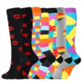 Set bunter Kompressionsstrümpfe mit diversen Mustern für Sport und Outdoor-Aktivitäten. - 7双混装5 / S/M