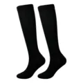 Klassische schwarze kniehohe Kompressionsstrümpfe für Damen zum Laufen und Outdoorsport - S/M / Schwarz