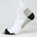 Professionele witte sportcompressiekousen voor hardlopen en hielspoorondersteuning s nachts - Wit + Grijs