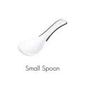 Minimalist Nordic style white ceramic small spoon with elegant black rim detail - Small Spoon (5 Pieces) / 5 Pieces