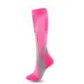 Professional pink and grey athletic compression socks for cycling and running. - Rose Red