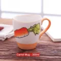 Mug mignon en céramique avec motif de carotte peint à la main, 300 ml pour café ou petit-déjeuner - Mug 300ml / Motif Carotte