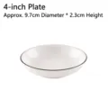Nordic minimalist 4-inch white ceramic dish with elegant black rim detail - Small Dipping Sauce Dish (2 Pcs) / 2 Pcs/Set