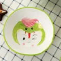 Bol pour enfants en céramique avec motif de personnage de dessin animé serpent vert - Grand Bol Serpent 6 Pouces (14,5 cm)