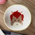 Bol en céramique pour enfants avec motif cheval de dessin animé peint à la main - Zodiaque chinois / Petit Bol Cheval 5 Pouces (12,5cm)