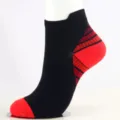 Sport compressie enkelsokken in zwart en rood voor hardlopen en fasciitis plantaris steun - Rood Patroon