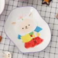 Assiette mignonne en céramique peinte à la main avec personnage de mouton enfant - Zodiaque chinois / Assiette Mouton