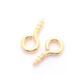 Gold-plated metal eye screw pins for DIY jewelry making and pendants - 200 Pieces/Pack (4x8mm) / Gold