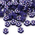 Cuentas de arcilla polimérica con forma de flor azul para joyería y pulseras DIY regalo - Pack de 30 / Azul zafiro