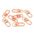 Set of premium rose gold metal swivel lobster clasps for DIY keychain and jewelry making - Rose Gold Keychains 5 Per Pack