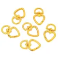 Gold-toned heart-shaped alloy spring lobster clasps for DIY handmade jewelry and keychains - Heart Spring Clasp (Heart Shaped) / 2 Pcs/Set / Gold