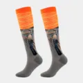 Artistieke compressiekousen met de print van Edvard Munch's schilderij De Schreeuw - S/M / Griezelig