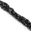 High quality black faceted bicone crystal beads for DIY jewelry making and crafts - 115 Pieces/Pack / Black