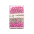 Roze parelkop naaispelden van roestvrij staal voor DIY-sieraden in een opbergdoosje - 4mm Bal / 38mm Naald / 100 Stuks/Doos / Rozerood