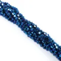 Deep blue faceted bicone crystal beads for DIY jewelry making and crafts - 115 Pieces/Pack / Plated Blue