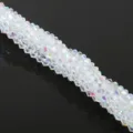 Premium iridescent AB clear bicone faceted glass crystal beads for DIY jewelry making - 115 Pieces/Pack / AB White