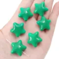 Green glossy 3D star-shaped acrylic beads for DIY bracelet and necklace jewelry making - 2 Pieces (23x22mm) / Dark Green