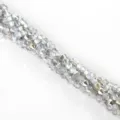 Silver iridescent bicone crystal beads for DIY handmade jewelry making and crafting - 115 Pieces/Pack / Half Silver Plated