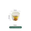 Creative 5.5-inch hand-painted ceramic noodle bowl with cute cartoon giraffe design - Noodle Bowl With Chopsticks / Giraffe
