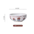 Petit bol à sauce en céramique de style japonais vintage avec motif floral, 3,5'' - Petite Fleur Rouge / Plat à Sauce (2 Pièces)