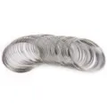 Stacked silver stainless steel memory wire coils for DIY jewelry making bracelets - 0.6mm Wire x 6cm Dia (10 Loops/Pack) / White K-Tone