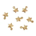 Ciondoli mini stella in oro 14K per la creazione di gioielli fai-da-te e pendenti - Ciondolo Stella Arco Doppio Lato Anello Singolo / 5 Pezzi (5.5x7mm)