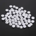 Witte ABS imitatie halfronde parels met platte achterkant voor DIY-haarstukjes - 8mm (200 Stuks/Verpakking) / Puur wit