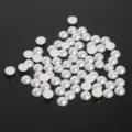 Witte ABS halfronde imitatieparels met platte achterkant voor DIY-sieraden en haarknutselen - 8mm (200 Stuks/Verpakking) / Broken Wit