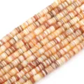 Perline distanziatrici a disco in conchiglia naturale arancio per gioielli fai da te creativi - 1 Filo (Diametro 6mm, Foro 1mm, Lunghezza 38cm, Circa 190-200 pezzi) / Colore originale