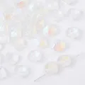 Iridescent glass seashell beads for DIY ancient style hair accessories crafting - 20 Pieces Set / Blue Light AB