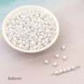 6x6mm white heart-shaped ABS imitation pearl loose beads for DIY handmade jewelry crafting - Small Heart / 40 Pieces Set