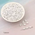 7x4mm white oval ABS faux pearl loose beads for DIY jewelry making accessories - Long Rice / 30 Pieces/Pack