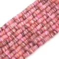 Perline distanziatrici a disco in conchiglia rosa per creazione di gioielli fai-da-te - 1 Filo (Diametro 6mm, Foro 1mm, Lunghezza 38cm, Circa 190-200 pezzi) / Rosa
