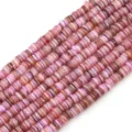 Belle perline in conchiglia naturale rosa tinto Heishi per gioielli fai da te e artigianato. - 1 Filo (Diametro 6mm, Foro 1mm, Lunghezza 38cm, Circa 190-200 pezzi) / Viola