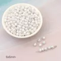 White irregular ABS faux pearl beads 6x6mm for DIY jewelry making - Small Polyhedron / 40 Pieces Set