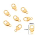 Chiusura a moschettone dorata a forma di cuore per gioielli fai da te, 14x27mm - Chiusura a Moschettone Cuore (203)