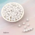 Premium 8x8mm white ABS irregular baroque imitation pearl loose beads for DIY jewelry - Large Polyhedron / 30 Pieces/Pack