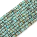Fili di perle heishi in conchiglia naturale blu e marrone per creazione di gioielli - 1 Filo (Diametro 6mm, Foro 1mm, Lunghezza 38cm, Circa 190-200 pezzi) / Azzurro