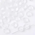 Cuentas de vidrio transparentes en forma de concha para joyería DIY y accesorios - Juego de 20 Piezas / Blanco Claro