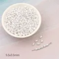 5.5x3.5mm white irregular ABS imitation pearl beads for DIY jewelry making project - Little Rice Grain / 50 Pieces/Pack