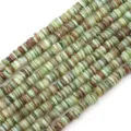 Fili di perline distanziatrici in conchiglia naturale verde e terra per gioielli fai da te - 1 Filo (Diametro 6mm, Foro 1mm, Lunghezza 38cm, Circa 190-200 pezzi) / Verde chiaro