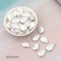 20x15mm irregular white ABS baroque imitation pearls for DIY jewelry making and beads crafts - Flat Gourd / 10 Pieces/Pack
