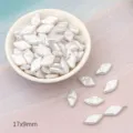 White rhombus irregular ABS faux pearl loose beads 17x9mm for DIY jewelry necklace - Diamond / 10 Pieces/Pack