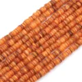 Perline a disco in conchiglia tinta arancio marrone per creazione gioielli fai da te - 1 Filo (Diametro 6mm, Foro 1mm, Lunghezza 38cm, Circa 190-200 pezzi) / Arancione