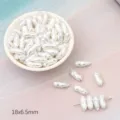 18x6.5mm white irregular baroque style ABS faux pearl beads for jewelry DIY - Long Seed / 10 Pieces/Pack