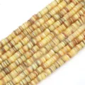 Perline distanziatrici in conchiglia naturale tinta gialla e marrone per gioielli - 1 Filo (Diametro 6mm, Foro 1mm, Lunghezza 38cm, Circa 190-200 pezzi) / Giallo