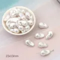 23x13mm irregular baroque white ABS imitation pearl loose beads for DIY jewelry making - Gourd / 10 Pieces/Pack